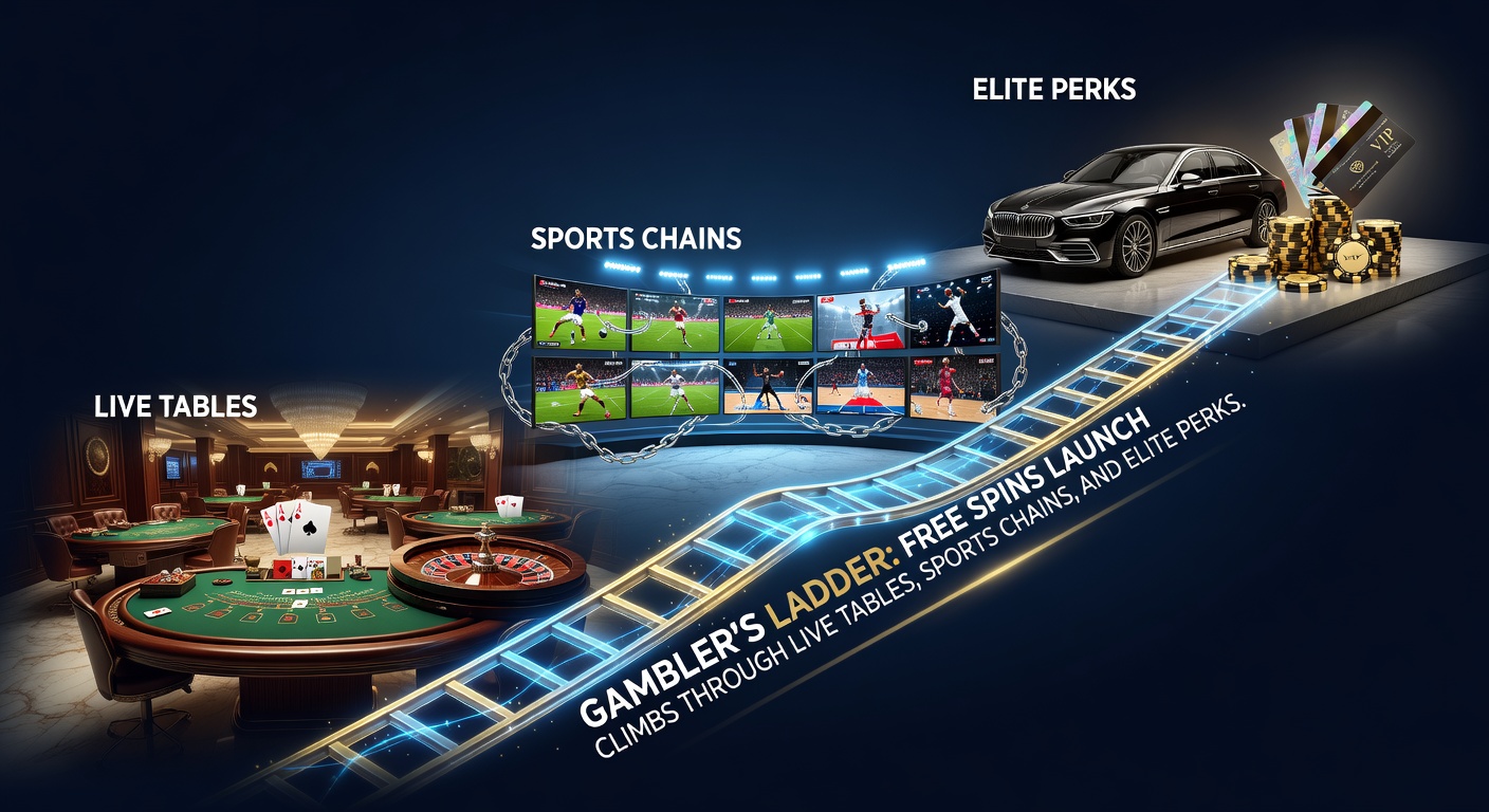 Dynamic scene of live roulette table with digital overlays showing progression ladder elements and player stats