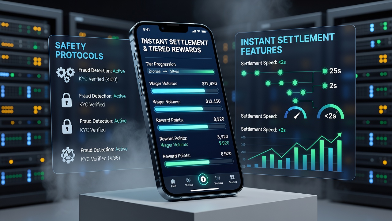 Mobile interface illustrating safety protocol alerts triggered during instant settlement in smartphone wagering