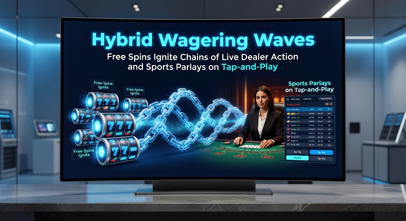 Close-up of a live dealer shuffling cards at a blackjack table, with overlaid graphics showing incoming free spin winnings and parlay options on a mobile betting app