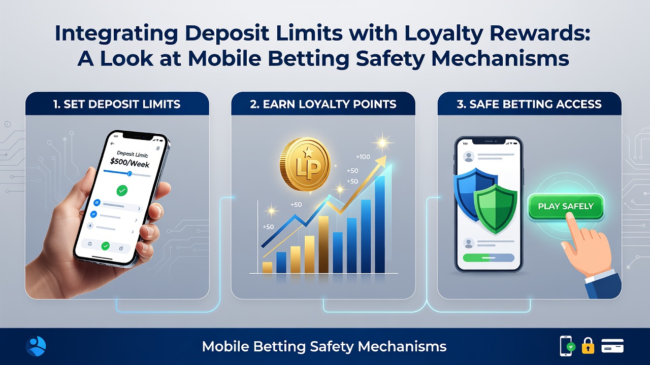 Loyalty rewards dashboard in mobile app highlighting safety integrations with deposit tracking