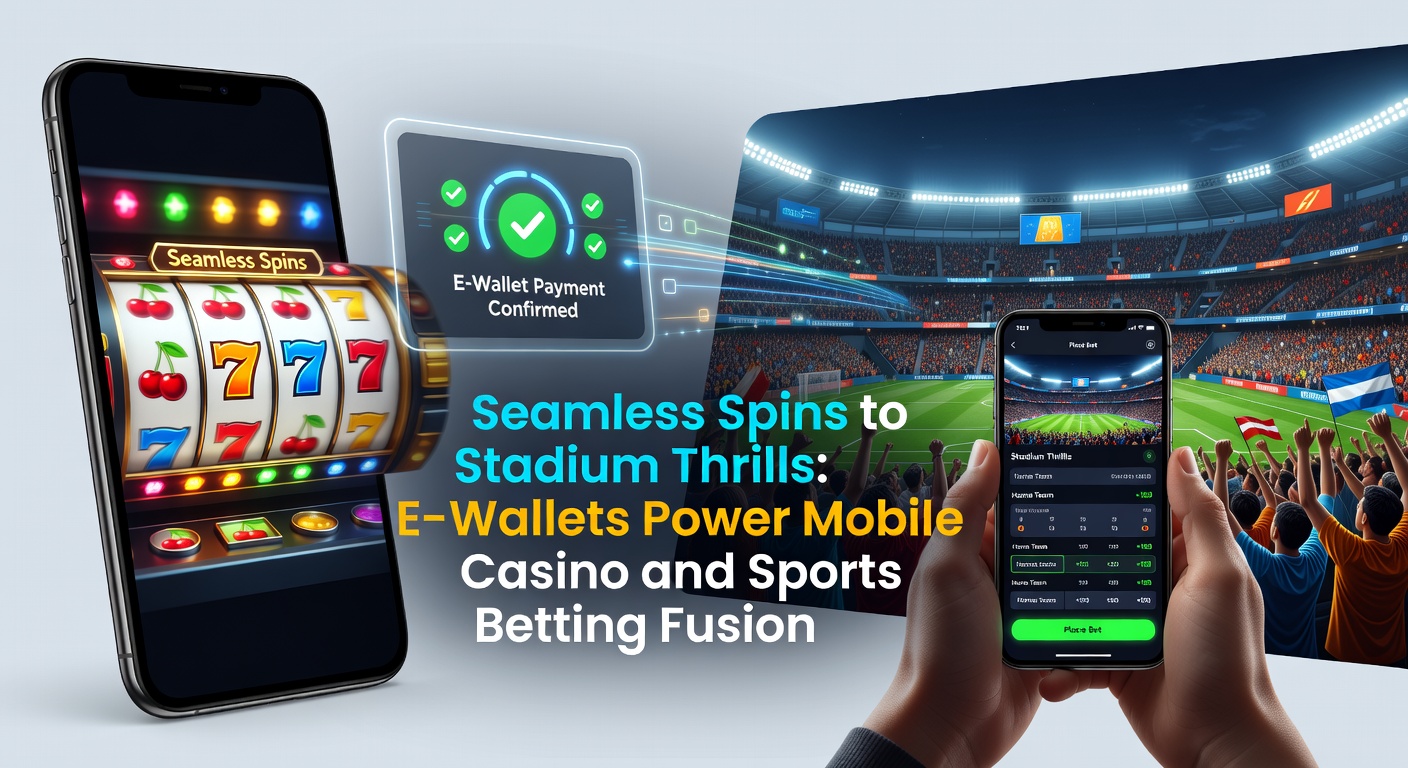 Mobile phone screen showing e-wallet deposit into a casino app alongside a sports betting interface with live odds