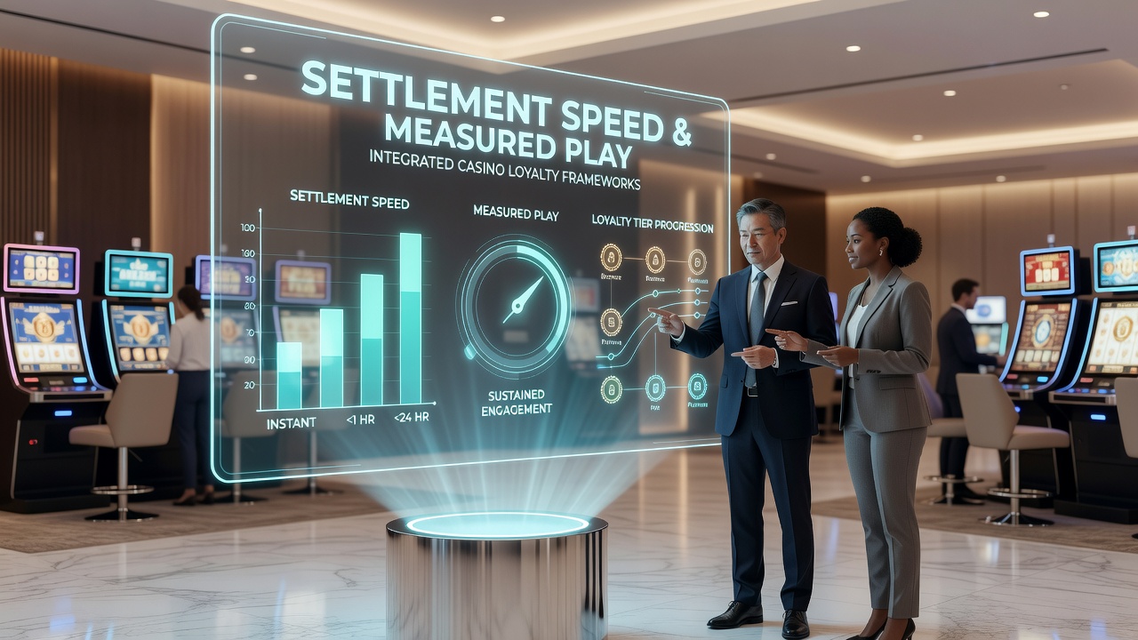 Casino players reviewing loyalty program details on mobile devices at a gaming venue