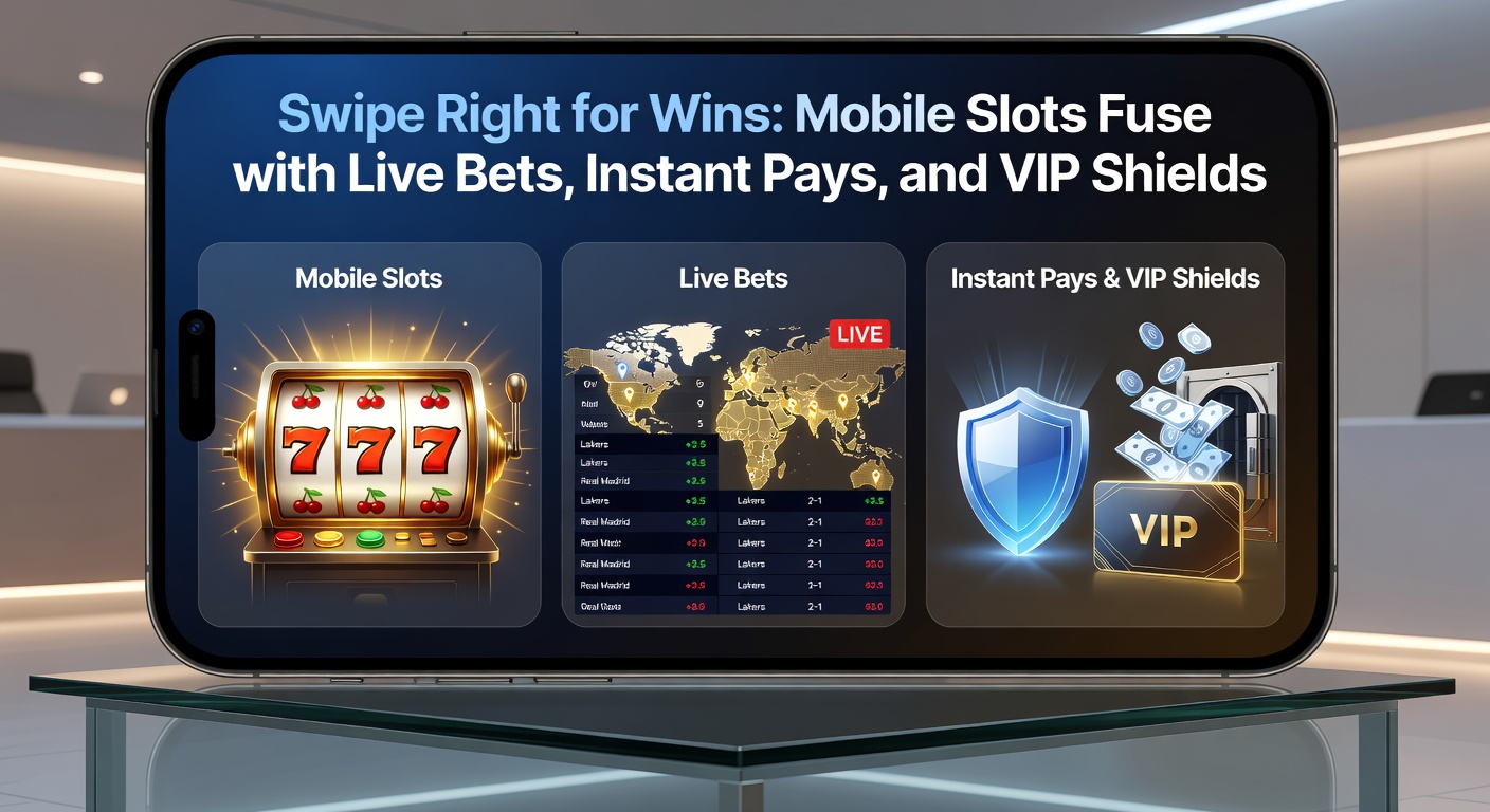 Close-up of a mobile app interface displaying a successful instant payout confirmation amid glowing slot wins and VIP badge