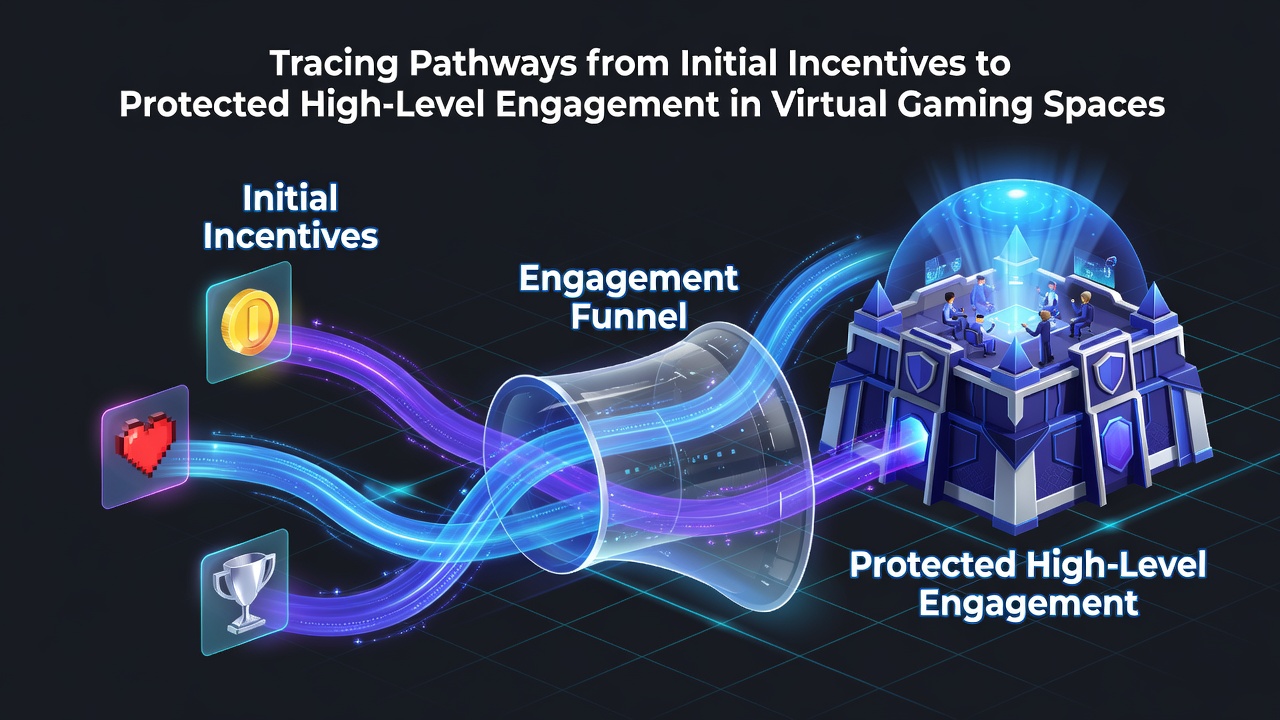 Illustration showing progression from welcome bonuses to secure VIP engagement in online gaming platforms
